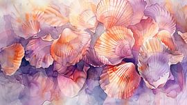 Coquillages au coucher du soleil