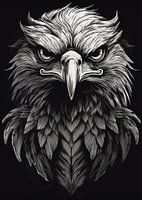 Majestic Falcon in Black and White 01
