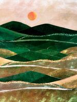 Scandinavisch landschap op goud