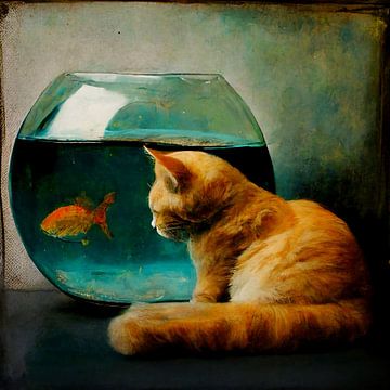 cat and a fishbowl by Jan Bechtum