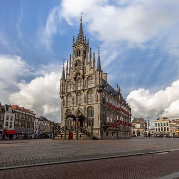 Old town hall in the center of Gouda, the Netherlands by Joost Adriaanse