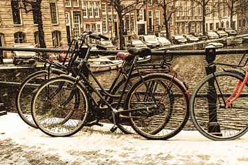 Inner city of Amsterdam Netherlands Winter