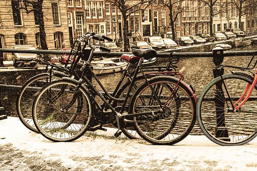 Binnenstad van Amsterdam Nederland Winter
