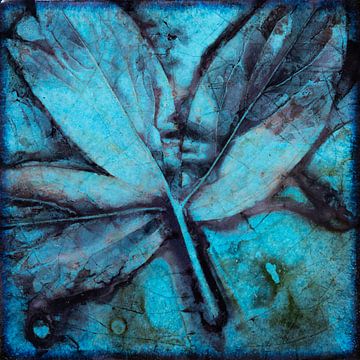 Botanical art - eco print leaf van Mariska Vereijken