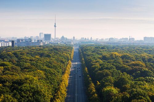 Berlin skyline with Tiergarten and television tower