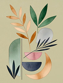 Abstrait botanique avec des touches dorées sur ¡ guay !