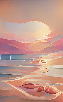 Abstract strand met stijger