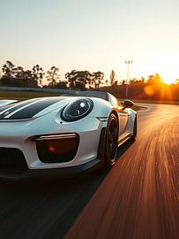Porsche 911 GT3 RS White Racing Sunset 3