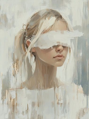 Femme aux yeux couverts | Femme et tissu aveugle