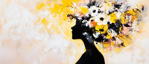 Blumenhaarpracht – Silhouette in Gelb