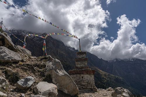 Stoepa en gebedsvlaggetjes Nepal