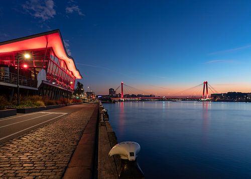 Willemsbrug in Rotterdam bij zonsopkomst
