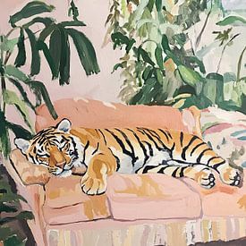 Lion on the sofa by Niklas Maximilian