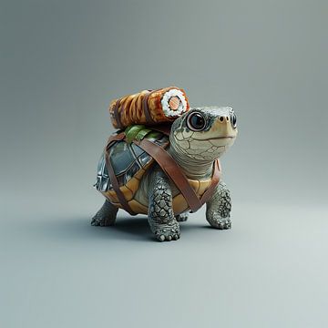 Happy Sushi Turtle van Sander van der Torren