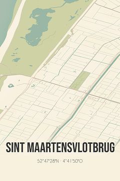Vintage landkaart van Sint Maartensvlotbrug (Noord-Holland) van Rezona