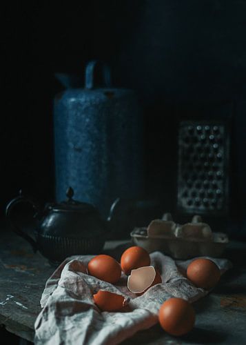 Rustikale Eier Lebensmittel-Fotografie