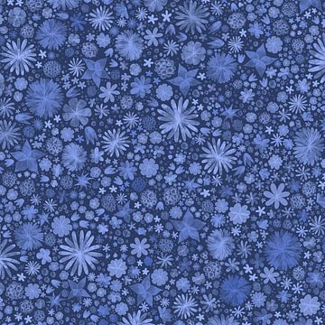 Blumenstrauß - Blaue moderne Malerei von Studio Hinte