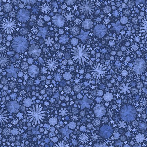 Blumenstrauß - Blaue moderne Malerei