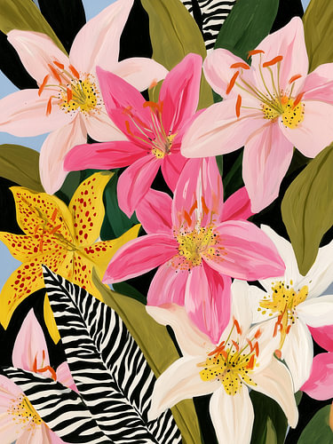 Leuchtende tropische Blumen von IamHomeStudio