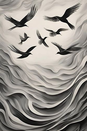 Vogel Hemel Schilderij