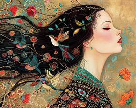 Träumen in der Blumensymphonie von Abstraktes Gemälde