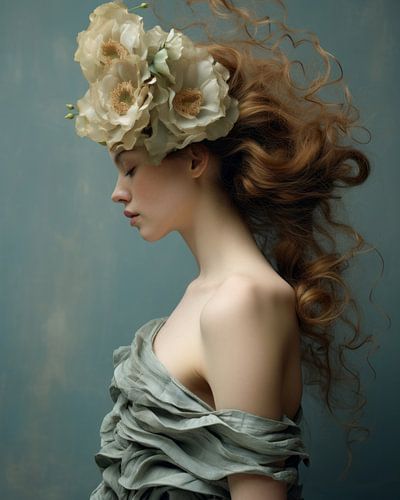 Modern portret in pastelkleuren 