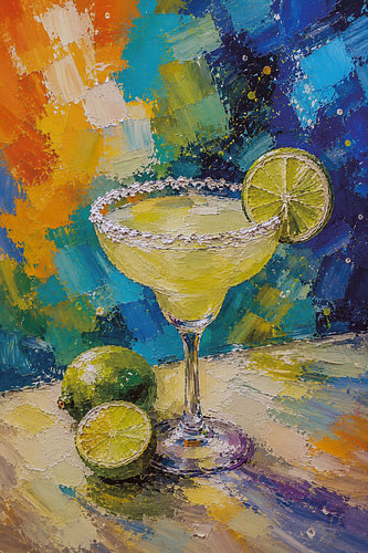 Margarita Cocktail Painting – Vibrant Mexican Art