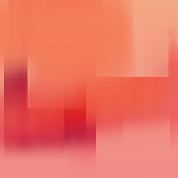 Pop van kleur. Neon en pastel abstracte kunst in oranje, roze, rood en paars van Dina Dankers