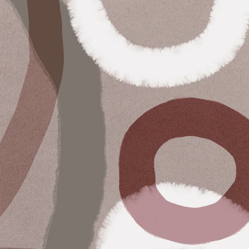 Vultus bonus. Moderne abstracte organische geometrie in beige, bruin en groen.