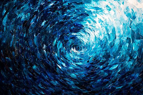 Blauwe spiraal in abstracte kunst
