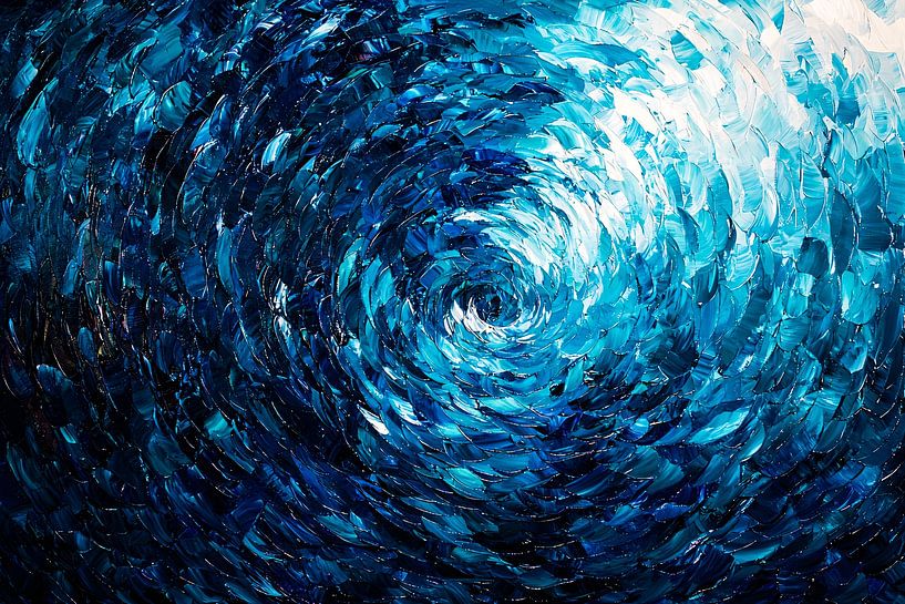Blue spiral in abstract art by Imperial Art House