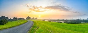 Sunrise over the IJsseldelta near Kampen in Overijssel
