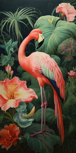 Imagined tropical flowers in paradise