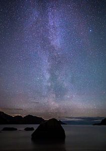 De Melkweg over Haukland Beach sur Tom Opdebeeck