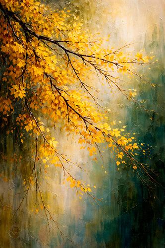 Chute de feuilles lumineuses