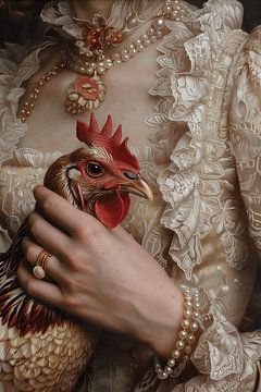 Die Dame mit Huhn von NJ Midnight Studio