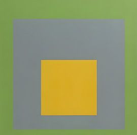 Josef Albers - Hommage aan het vierkant, grijs, groen, geel , Hoge resolutie van Vivanne