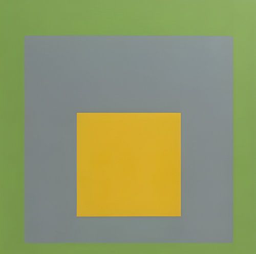 Josef Albers - Hommage au carré, gris, vert, jaune , Haute résolution