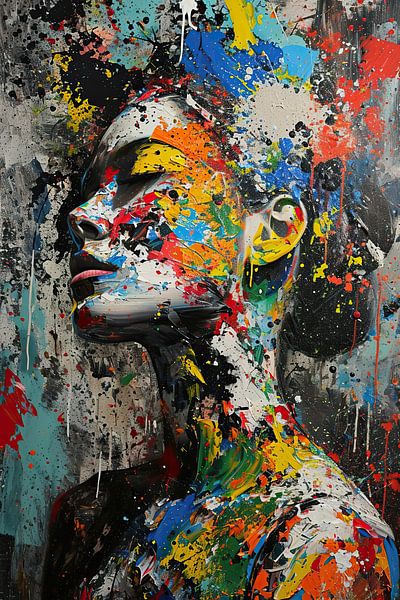 Colourful Portrait | Abstract Portrait by Eye catching paintings