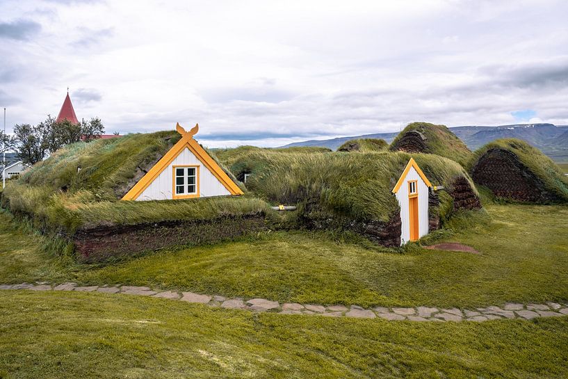 Traditional icelandic turf houses Glaumbaer. North Iceland by Thilo Wagner