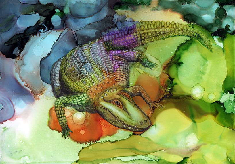 Camouflage crocodile by Jolanda Berbee
