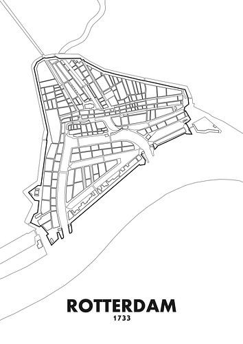 Stadskaart Rotterdam 1733