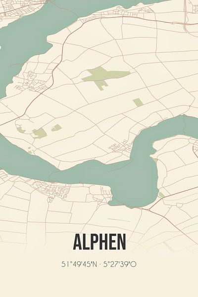 Vintage map of Alphen (Gelderland) by Prints of Place
