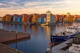 Reitdiephaven, Groningen - Sonnenuntergang von Thomas van Galen