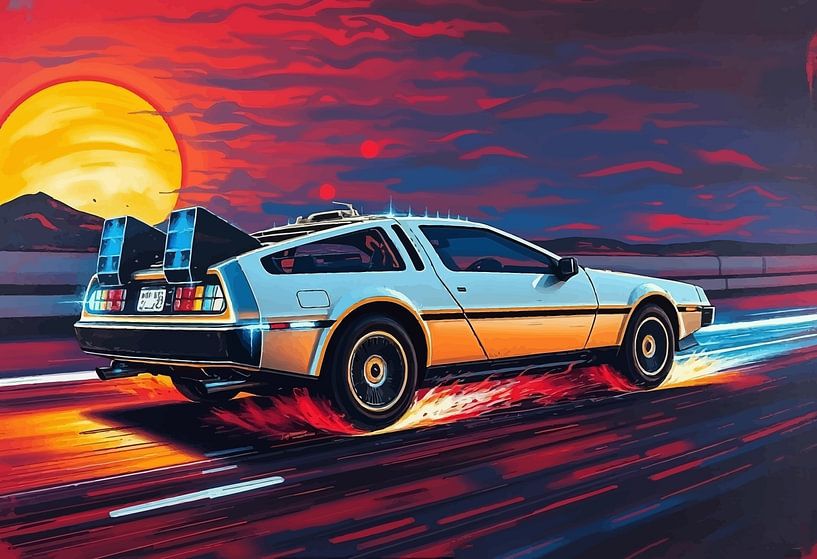 DeLorean DMC – Neon Dream in Motion by MIROKKU