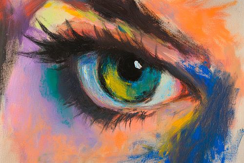 Fascinerend oog in levendige kleuren