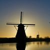 Zonsopkomst in Kinderdijk UNESCO Werelderfgoed van Ad Jekel