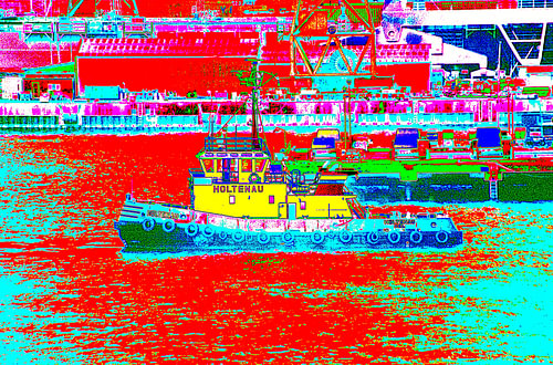 Sleepboten in de haven van Hamburg