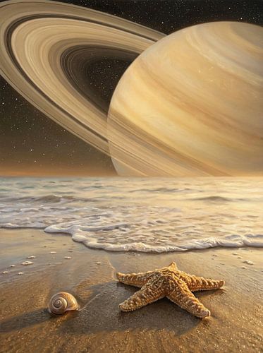 Seestern auf dem Saturn's Ring – Kosmischer Strand