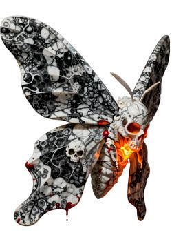 Mort's-Head Hawkmoth : sculpture en marbre avec feu sur Sergej Gello